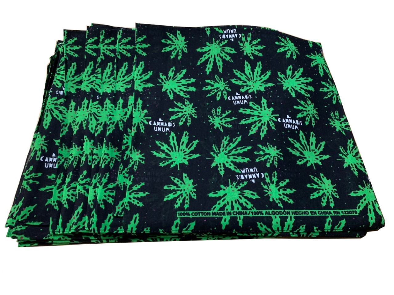 Cannabis Marijuana Bandana 22" x 22" - 100% Cotton