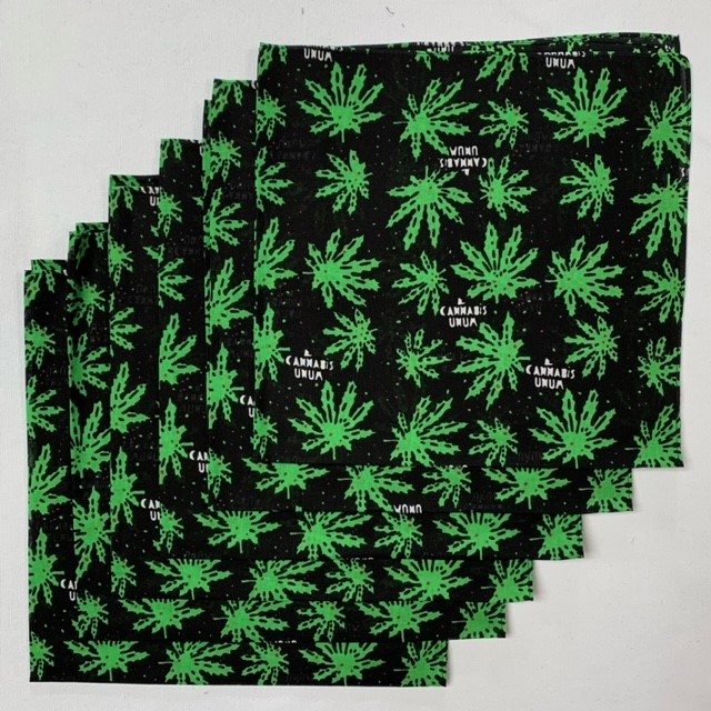 Cannabis Marijuana Bandanas 6 Pack 22" x 22" - 100% Cotton