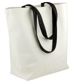 Canvas Tote Bag With Black Accents 18" x 15" x 5-3/4"