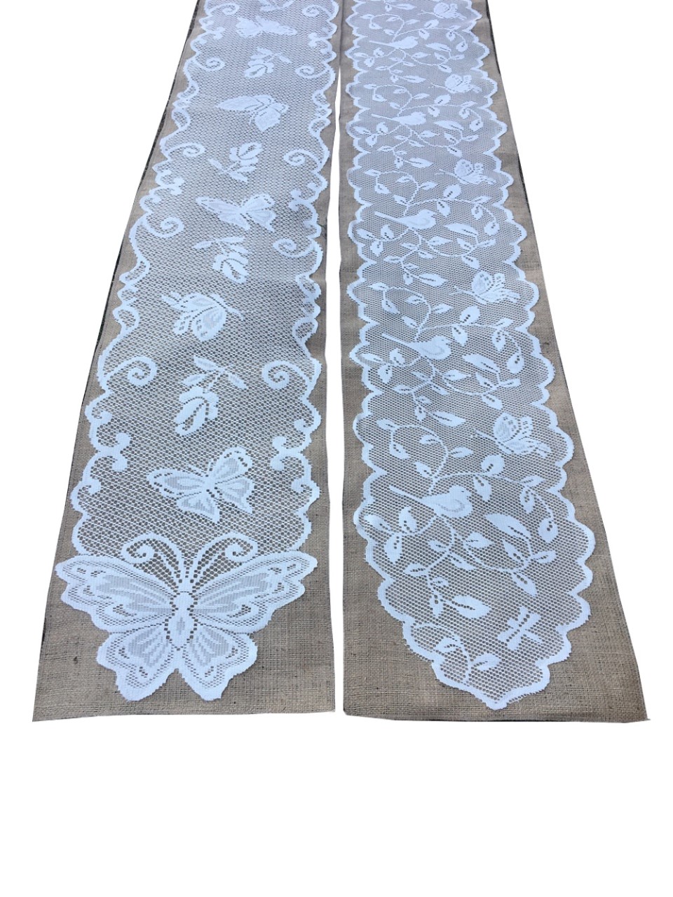 Burlap Table Runner With Lace