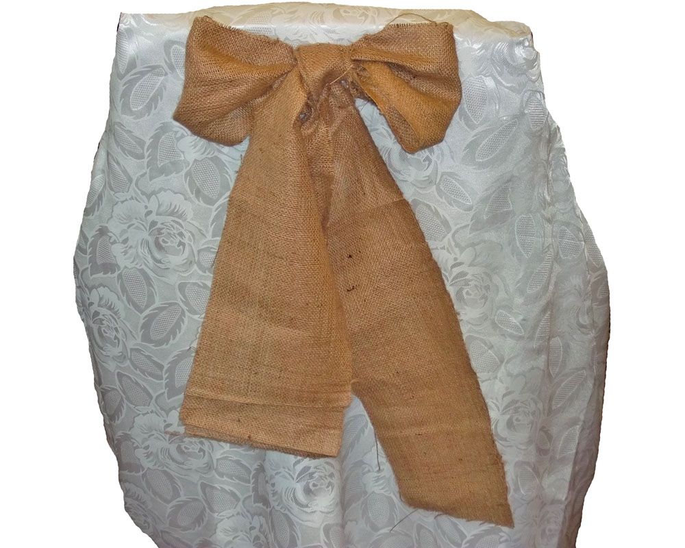 Burlap Chair Sash 6" x 108" (Cut, Unfinished) - Click Image to Close