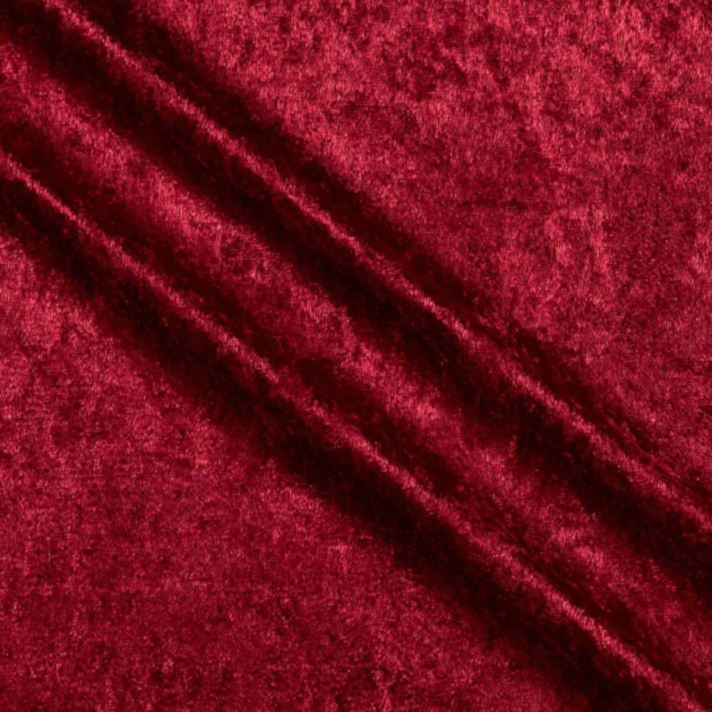 58" Cranberry Stretch Velour Fabric - By The Yard