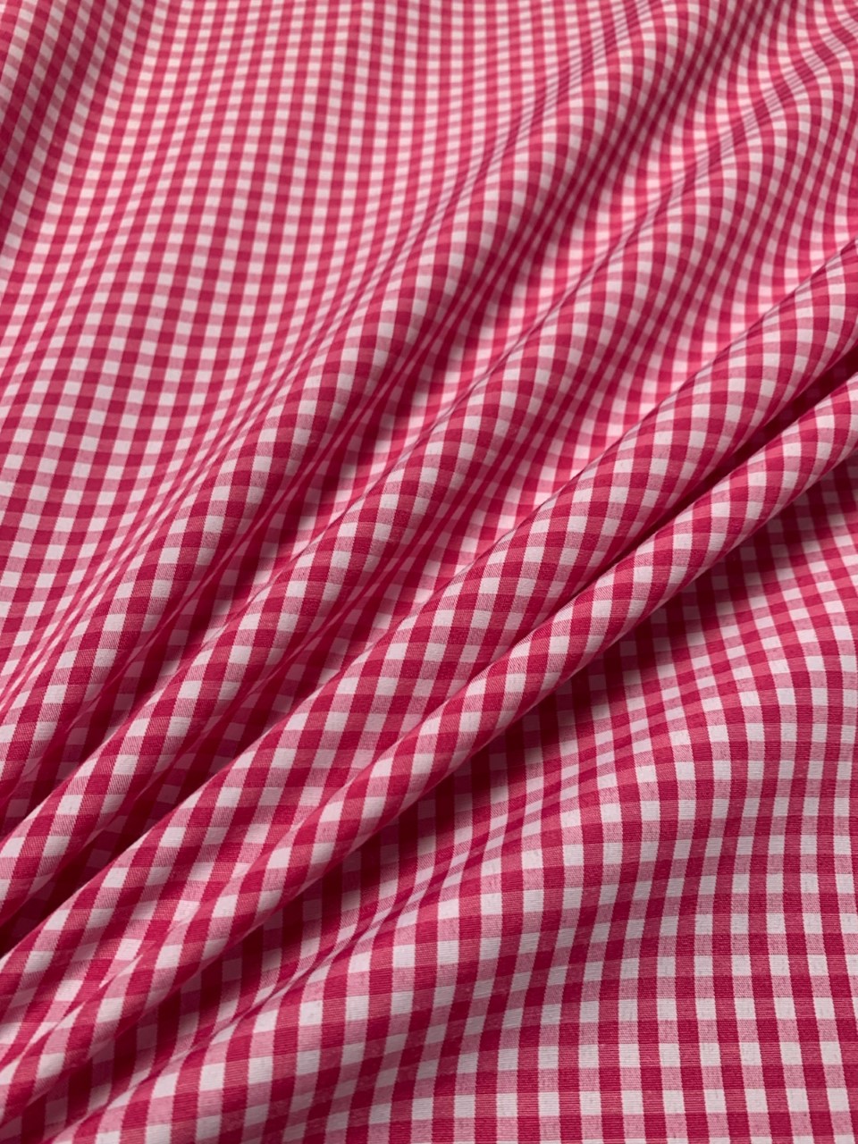 1/8" Fuchsia Gingham Fabric 60" Wide Per Yard Poly Cotton Blend