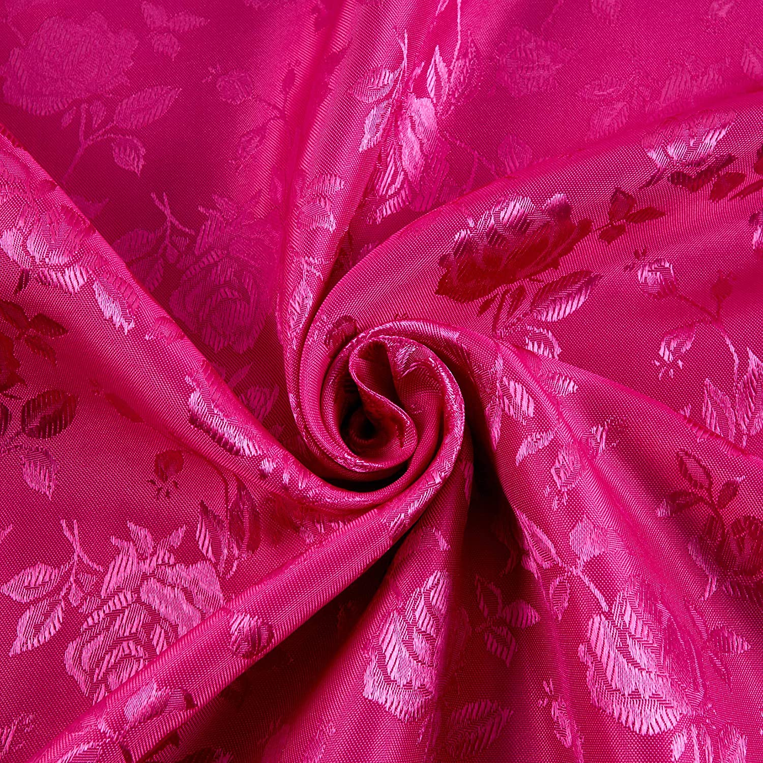 59/60" Fuchsia Jacquard Satin Fabric Per Yard - 100% Polyester - Click Image to Close