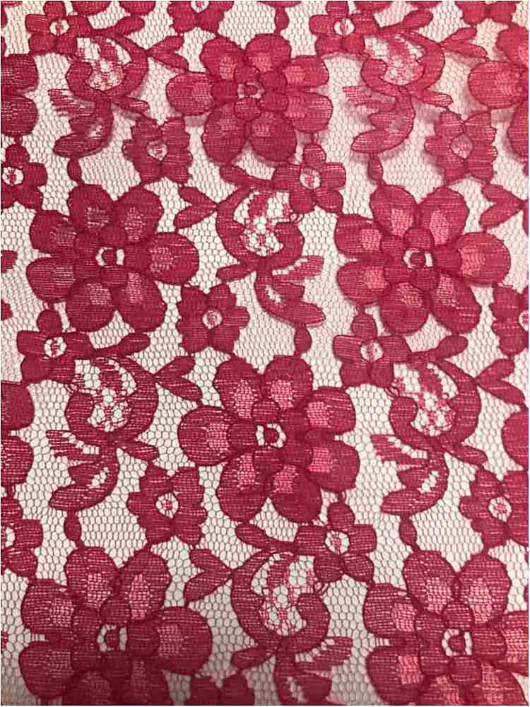 58/60" Fuchsia Raschel Lace Fabric By The Yard