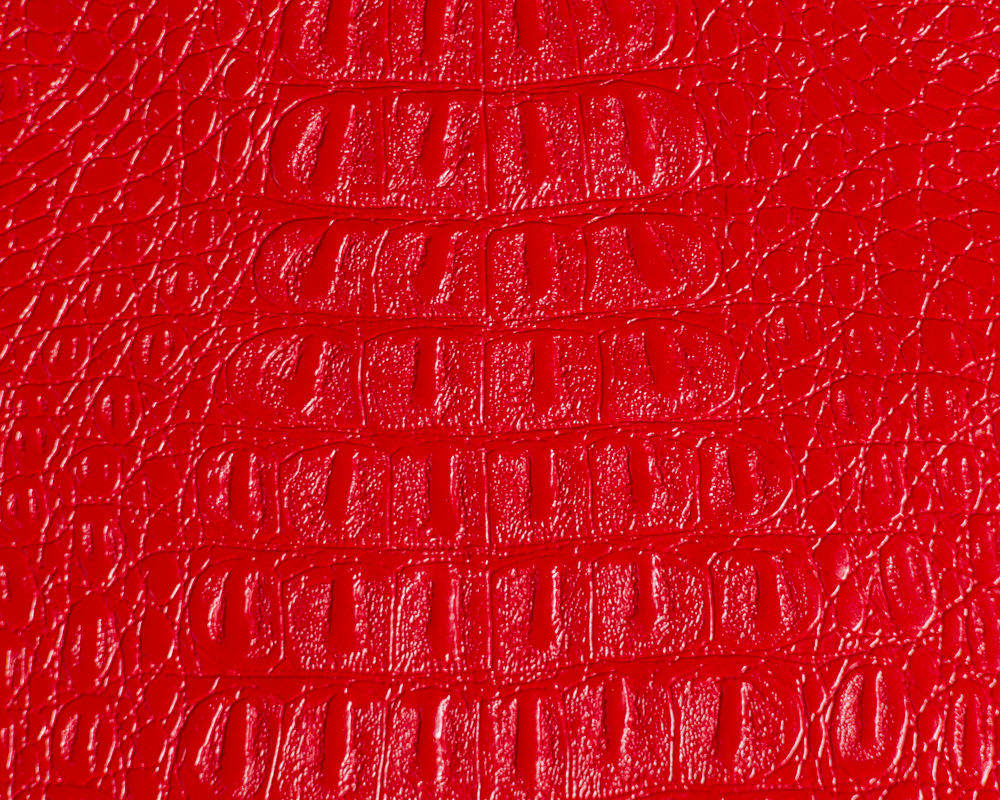 54" Red Gator Faux Leather Fabric - By The Yard