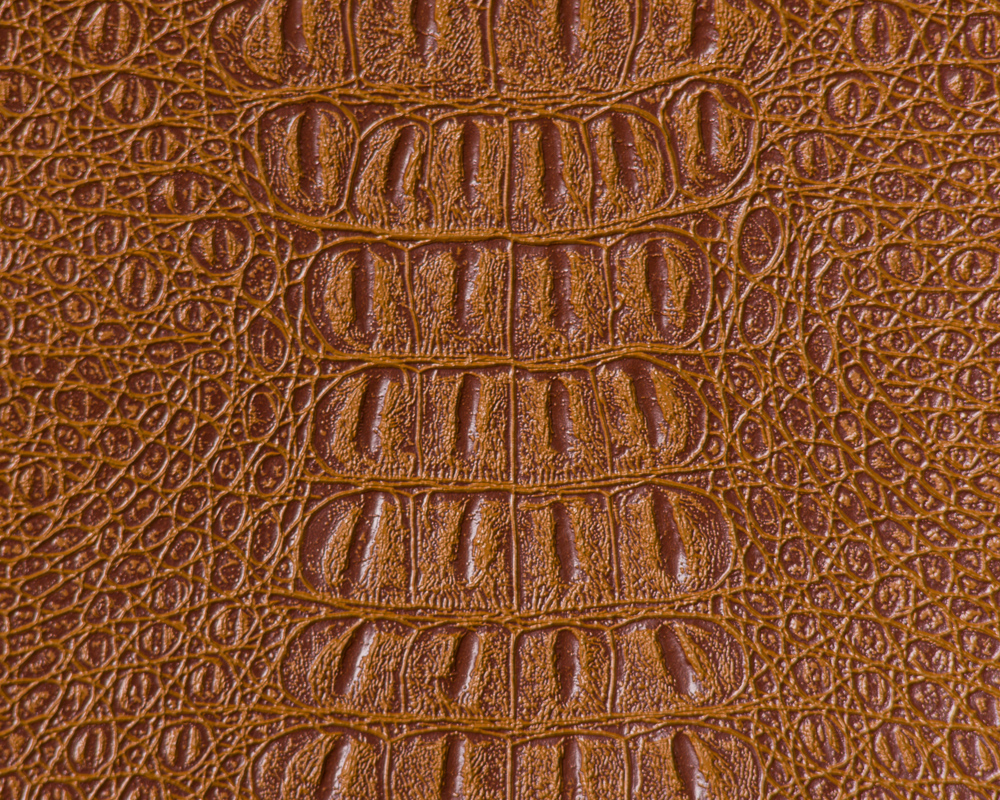 54" Saddle Gator Faux Leather Fabric - By The Yard