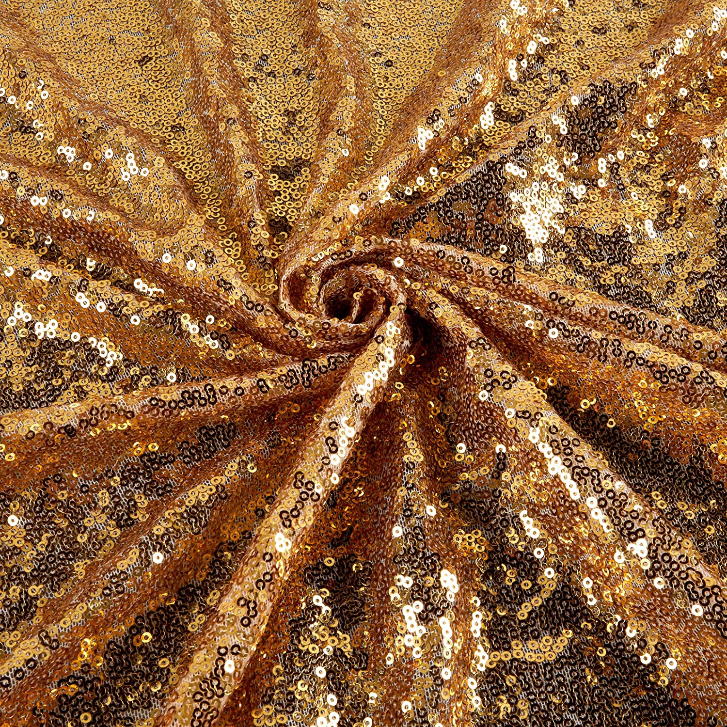 3MM Gold Mini Sequin Fabric By The Yard - 53/54â€ - Click Image to Close