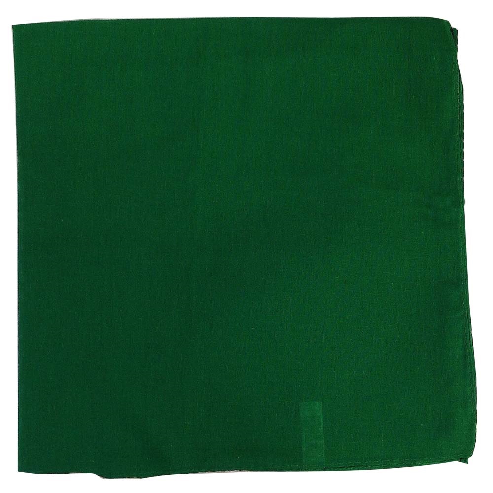 14" x 14" Green Bandana Solid Color 100% Cotton