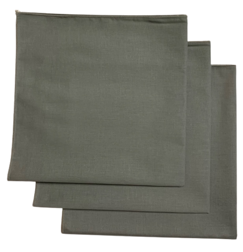 Made in the USA Solid Grey Bandanas 3 Pk, 22" x 22" Cotton