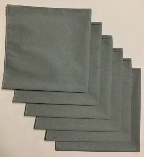 Made in the USA Solid Grey Bandanas 6 Pk, 22" x 22" Cotton