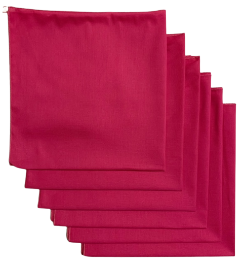 Made in the USA Solid Hot Pink Bandanas 6 Pk, 22" x 22" Cotton