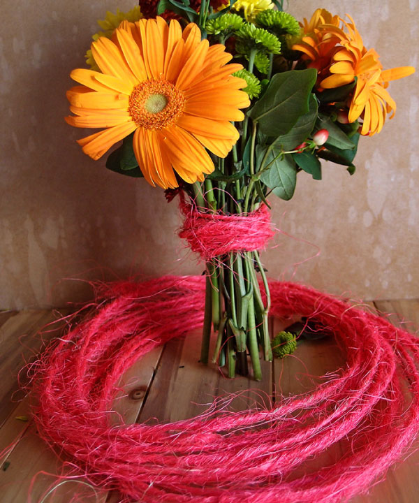 Wired Hot Pink Sisal Twine - 10 Meters