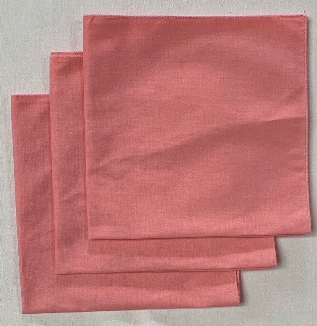 Made in the USA Solid Pink Bandanas 3 Pk, 22" x 22" Cotton - Click Image to Close