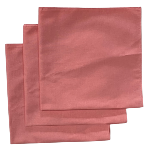 Made in the USA Solid Pink Bandanas 3 Pk, 22" x 22" Cotton
