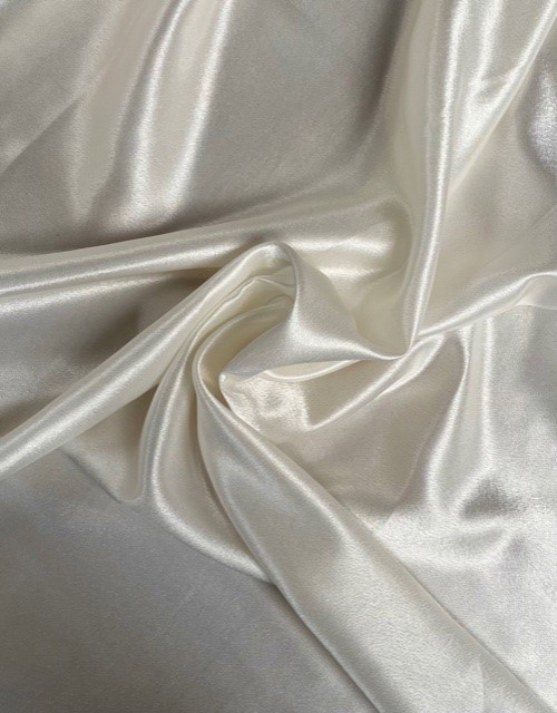 58/60 Ivory Crepe Back Satin Fabric By The Yard - 100% Polyester - Click Image to Close