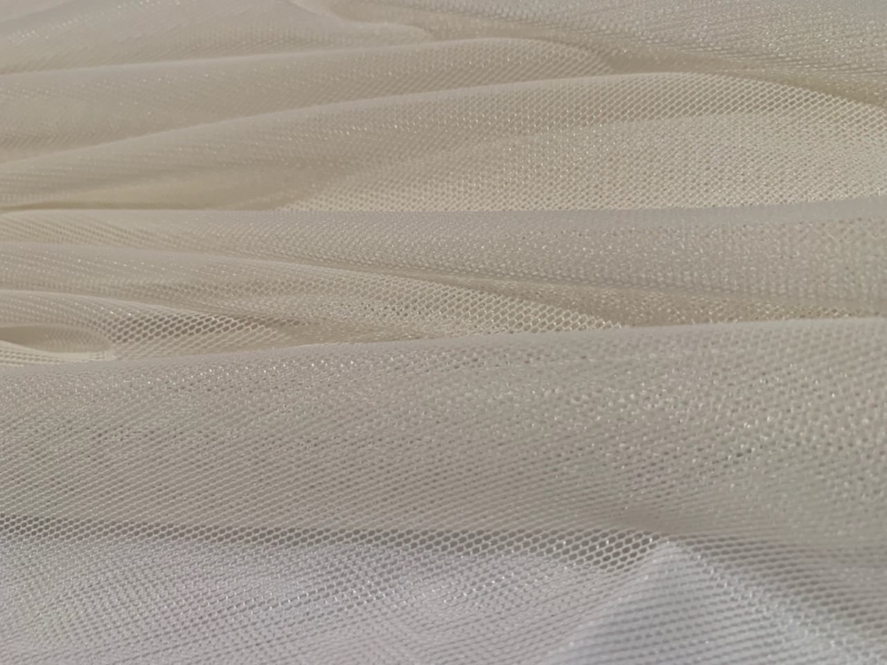 60" Ivory Power Mesh Fabric 80% Poly 20% Spandex Per Yard