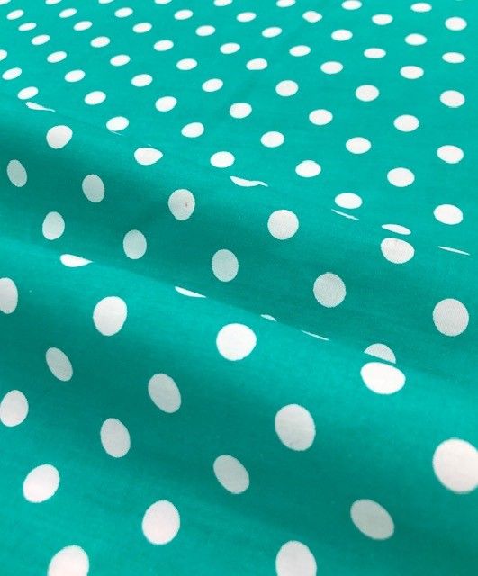 58/60" Jade/White Dot Broadcloth By The Yard