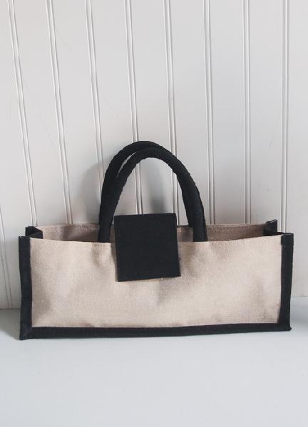 Juco Wine Tote Bag with Black Accents 14"W x 5"H x 3"D