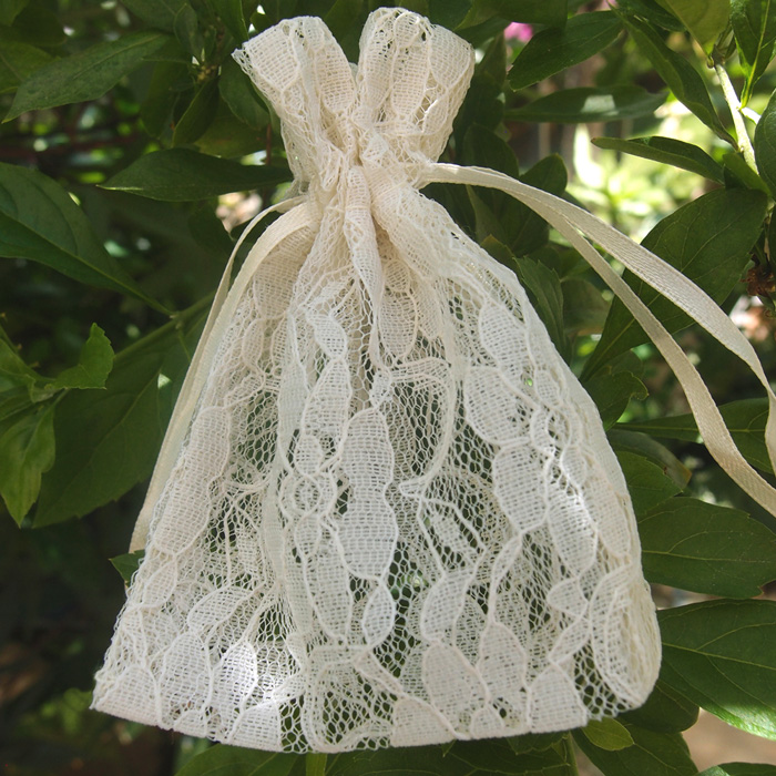 12 Pack Ivory Lace Bags 3" x 4"
