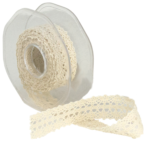 1" x 10 Yd Ivory Crochet Ribbon