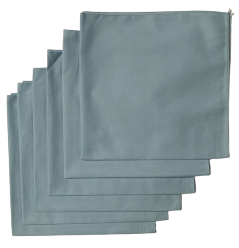 Made in the USA Solid Light Blue Bandanas 6 Pk, 22" x 22" Cotton