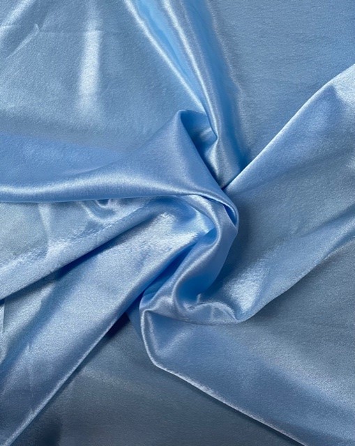 58/60 Light Blue Crepe Back Satin Fabric BTY 100% Polyester - Click Image to Close