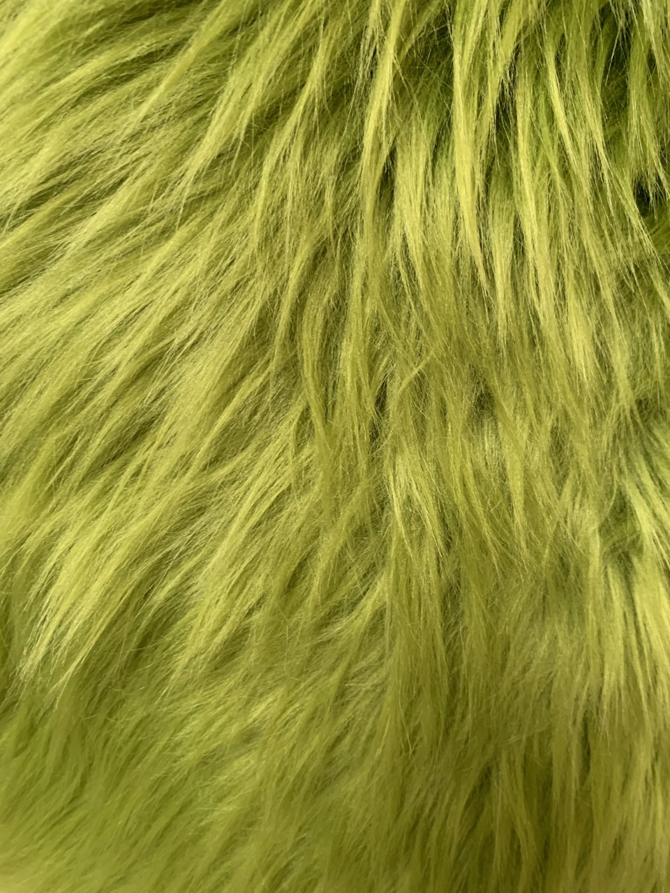 60" Lime Faux Fur Fabric By The Yard