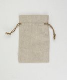 3 x 4 Linen Favor Bags with Jute Draw (12/pk) - Click Image to Close