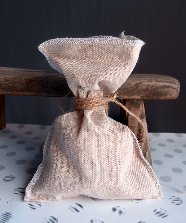 5" x 7.5" Linen Pouch Bags with White Serged Edges (12 Pack)
