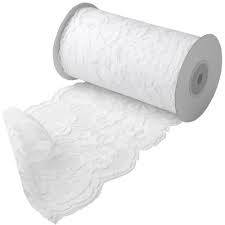 5 1/2" x 10 Yd White Lace Ribbon - Click Image to Close