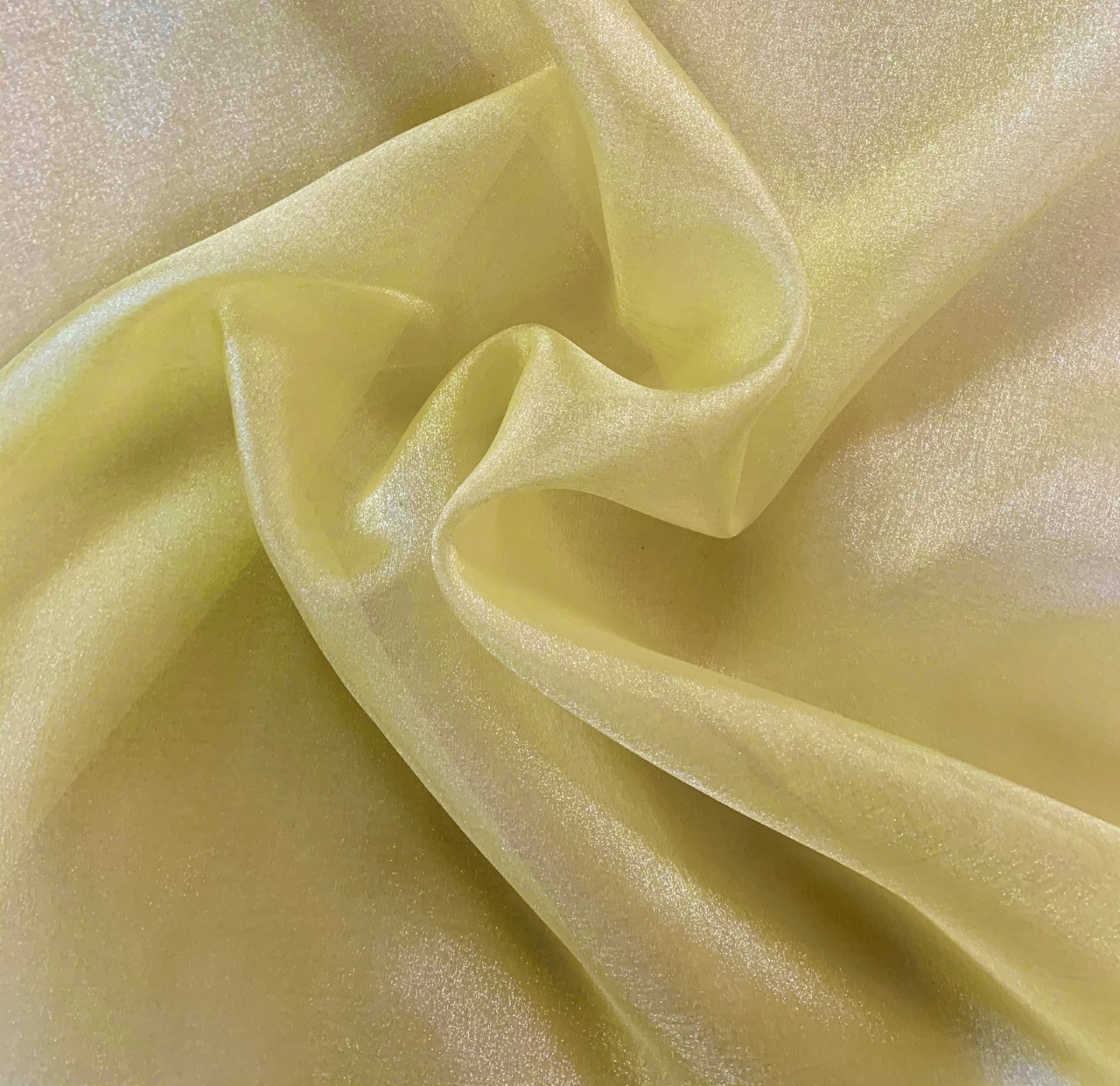 45" Maize Sparkle Organza Fabric 100% Nylon BTY Made In Japan
