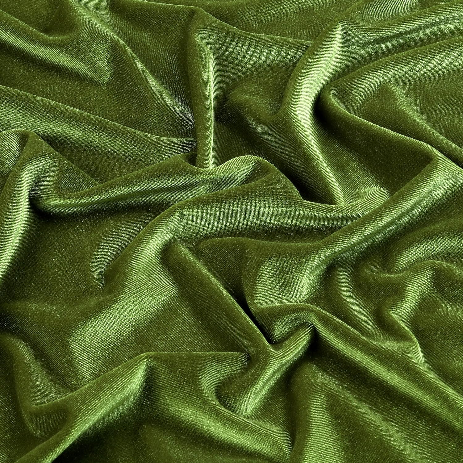 58/60" Medium Olive Stretch Velvet 60 Yard Roll (Free Shipping) - Click Image to Close