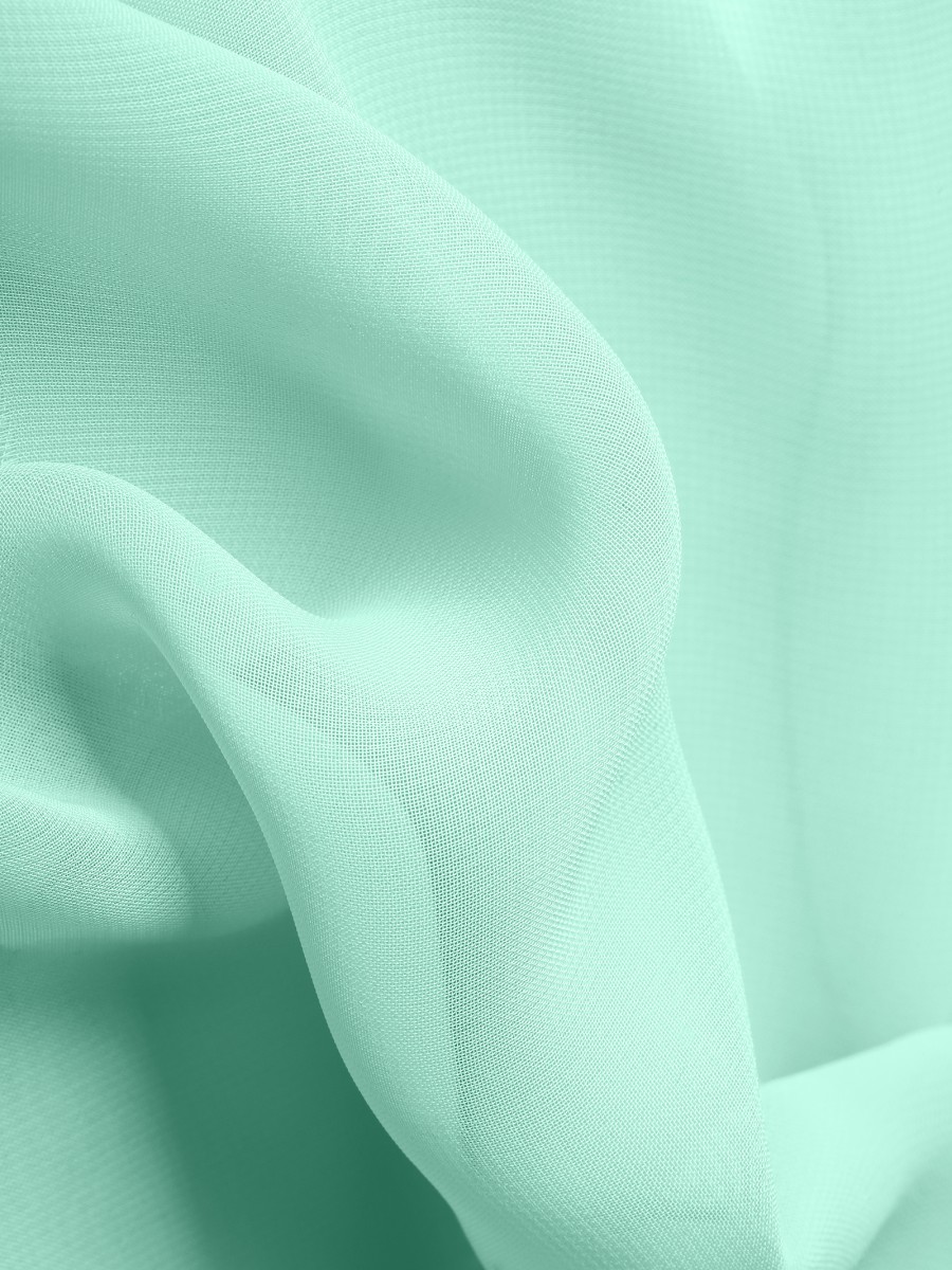 58" Mint Chiffon Fabric By The Yard - Polyester - Click Image to Close