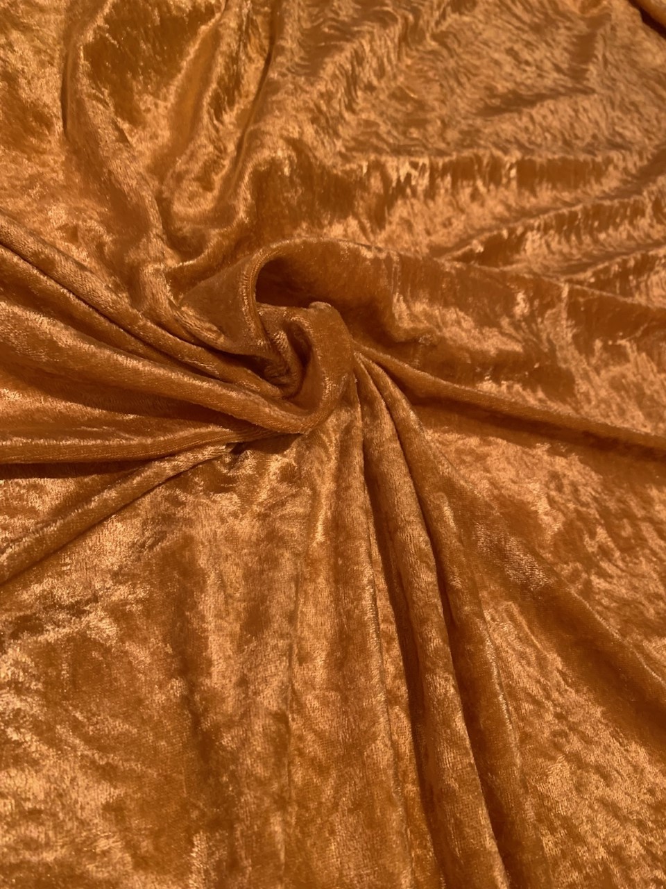 58" Mustard Stretch Velour Fabric - By The Yard