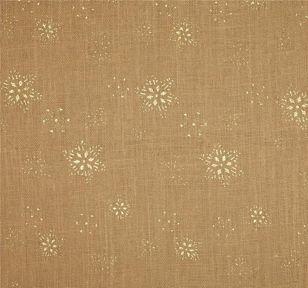 Natural SnowFlake Glitter Burlap 60" wide by the Yard