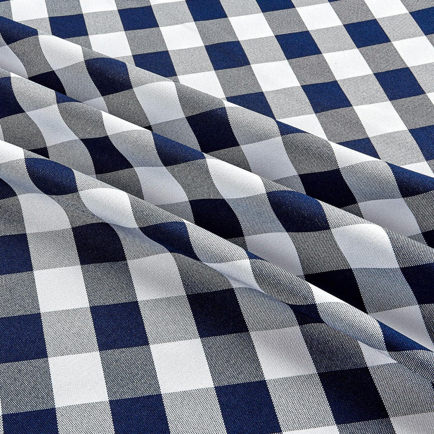 60" Navy Gingham 1" Check Fabric 100 Yard Roll (Free Shipping) - Click Image to Close