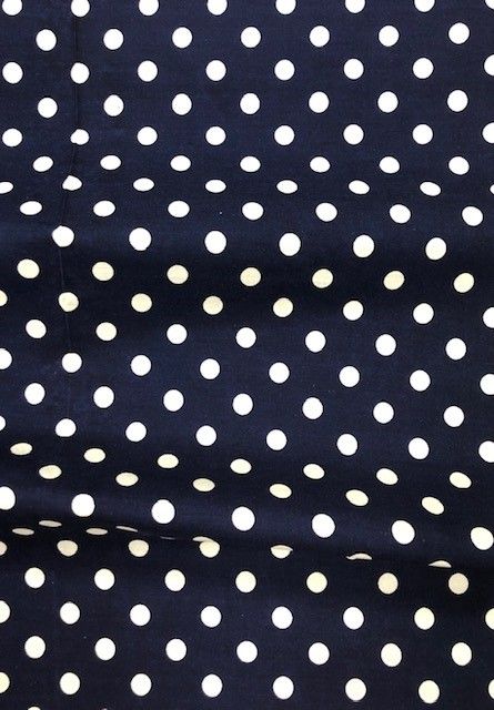 58/60" Navy/White Dot Broadcloth By The Yard