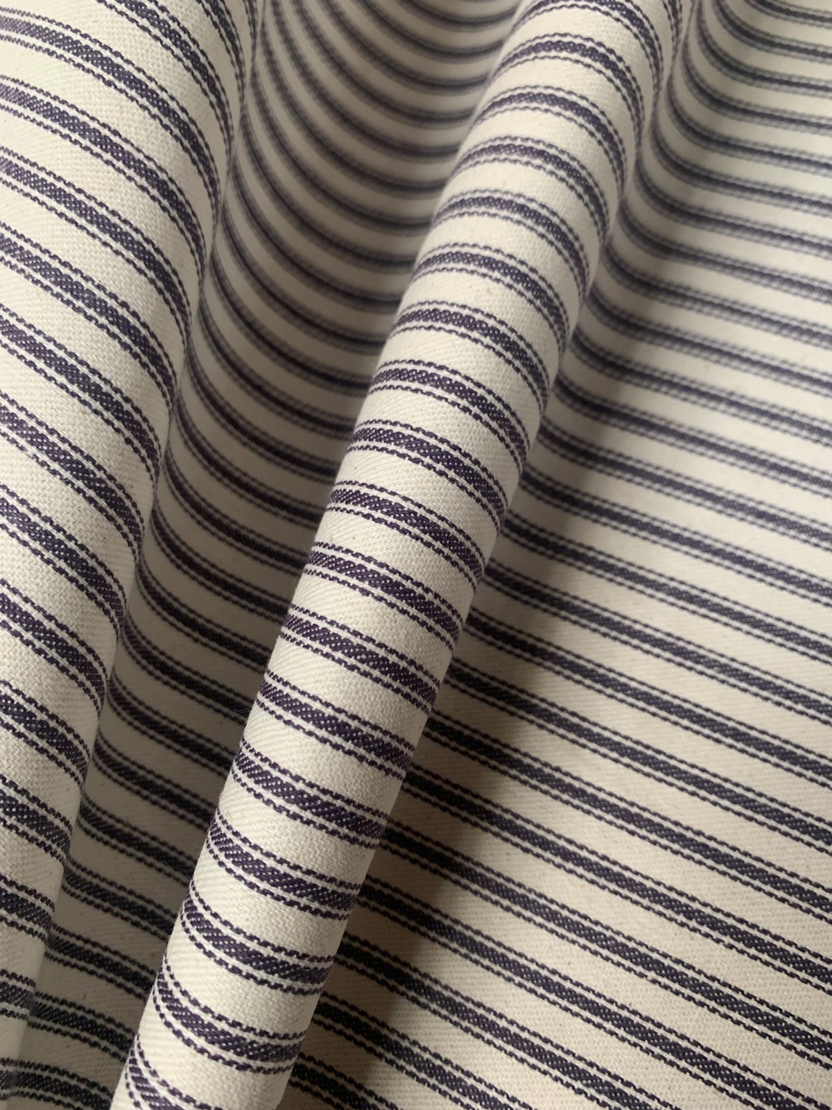 44/45" Navy Woven Ticking Fabric By The Yard