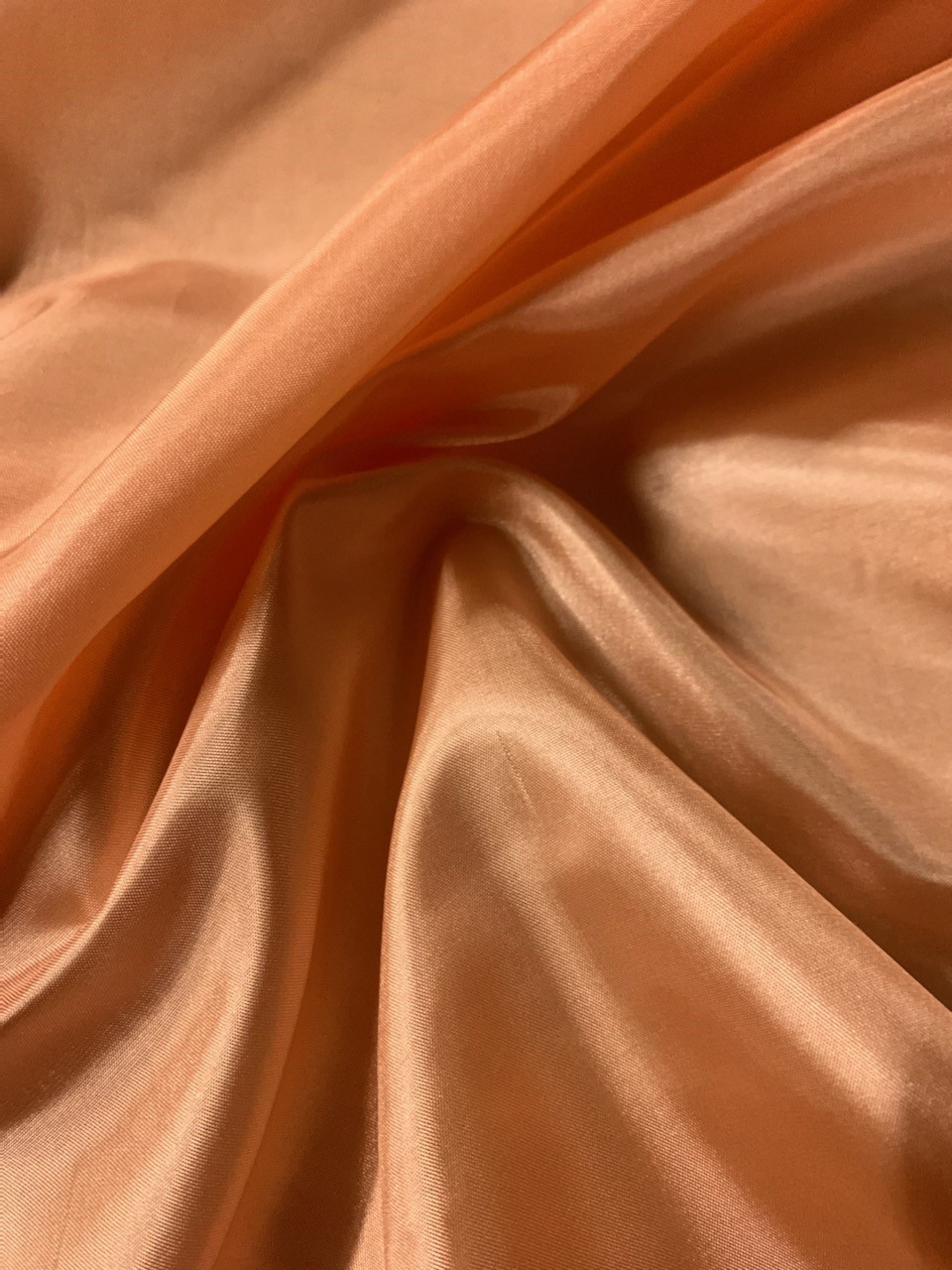 Neon Orange Habotai Fabric 60" By The Yard -100% Polyester