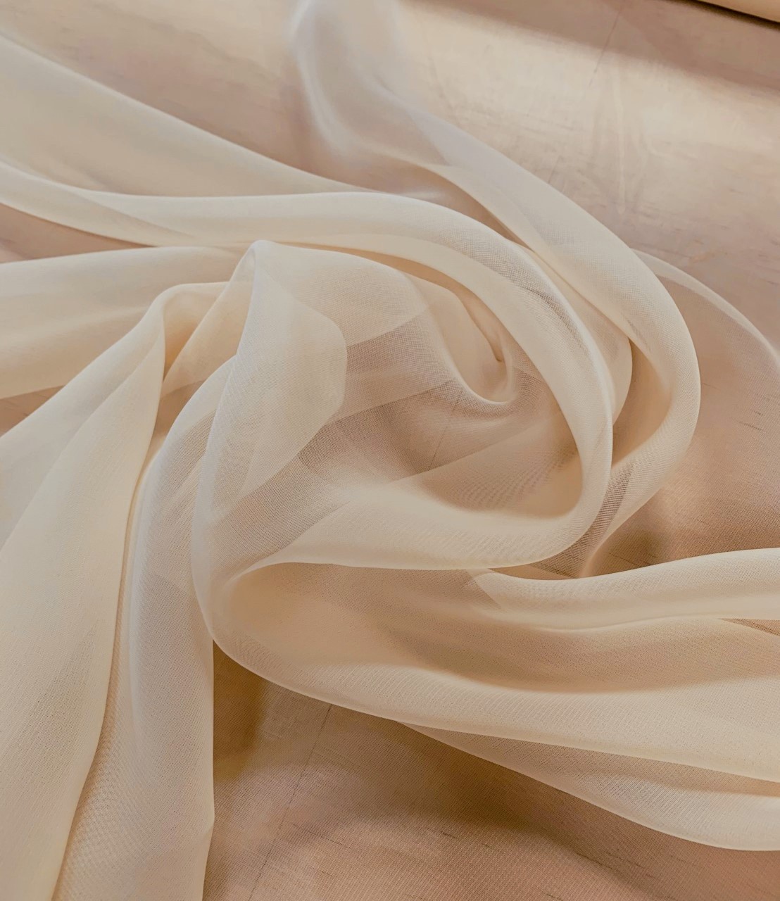 58" Nude Chiffon Fabric By The Yard - Polyester