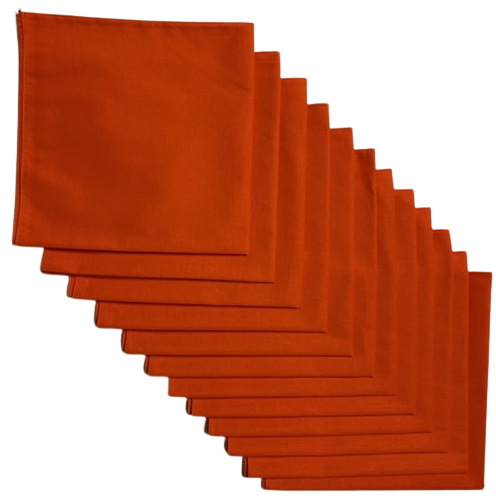 Made in the USA Solid Orange Bandanas 12 Pk, 22" x 22" Cotton
