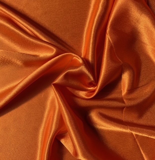 58/60 Orange Crepe Back Satin Fabric Per Yard - 100% Polyester