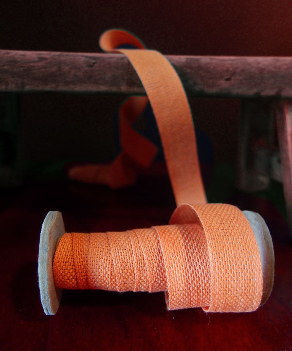 Orange 5/8" Linen/Cotton Ribbon - 10 Yards