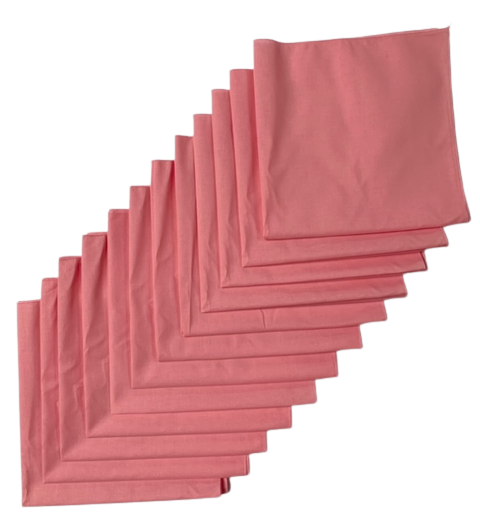 Made in the USA Solid Pink Bandanas 12 Pk, 22" x 22" Cotton - Click Image to Close