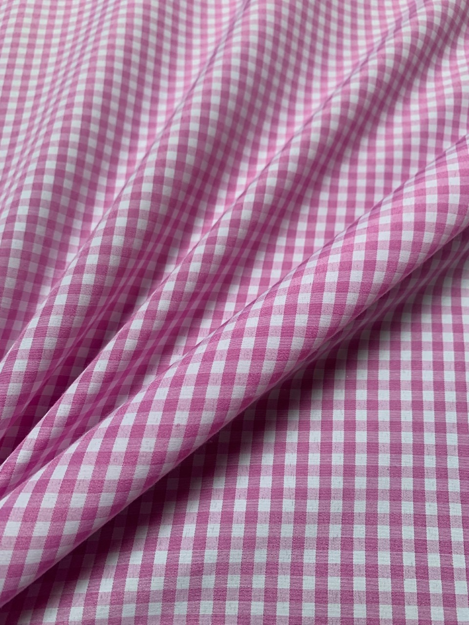 1/8" Pink Gingham Fabric 60" Wide By The Yard Poly Cotton Blend