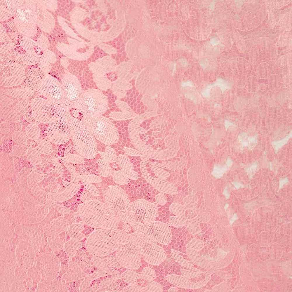 58/60" Pink Raschel Lace Fabric By The Yard