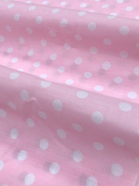 58/60" Pink/White Dot Broadcloth By The Yard