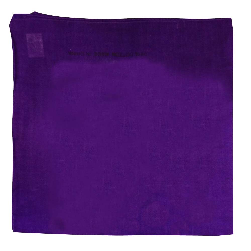 Purple Solid Bandana - 22" x 22" (100% cotton)