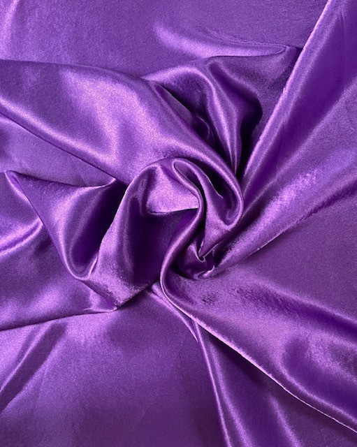 58/60 Purple Crepe Back Satin Fabric Per Yard - 100% Polyester